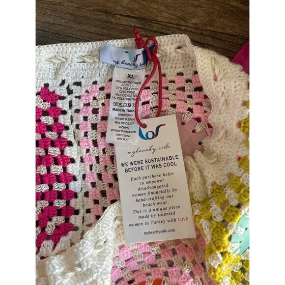 My Beachy Side Crochet Mini Skirt Multi Womens Size XL - Picture 9 of 9